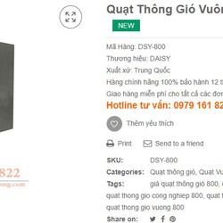 Quạt Thông Gió Vuông 800