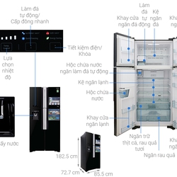 https://bit.ly/33LIpCW Tủ lạnh Hitachi R FW690PGV7 GBK , 540 lít, Inverter Đen