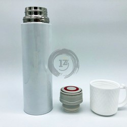 Bình giữ nhiệt inox 500ml có nắp uống nước màu trắng loại cao cấp GD009_1