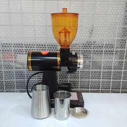 Máy xay cà phê mini 600N công suất 180W, 8 cấp độ xay, 2 bồn đựng Inox