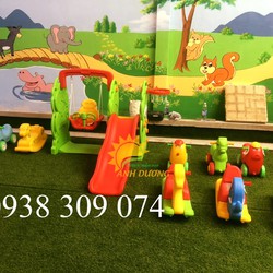 Cầu trượt mầm non nhựa chính hãng dành cho các bé vui chơi