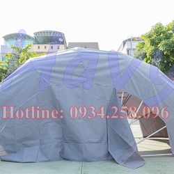 Nhà để xe ô tô tại Lai Châu, Mái che hình bán nguyệt màu xám,