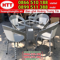 Bàn ghế cafe giá rẻ - Ghế mây nhựa Nội thất Hoàng Trung Tín