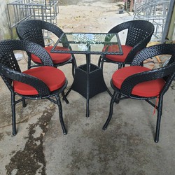 Bàn ghế cafe nhựa giả mây, bàn ghế mây nhựa giá rẻ