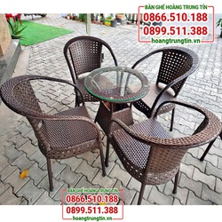 Bàn ghế cafe nhựa giả mây kiểu mẫu châu Âu - GIÁ XƯỞNG