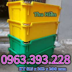 Thùng nhựa đặc có quai sắt, thùng nhựa công nghiệp, sóng nhựa bít A2, khay nhựa công nghiệp giá rẻ