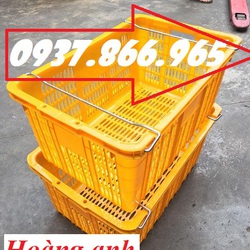 Sọt nhựa PP có quai xách, sọt nhựa dùng đựng hàng nông sản, giá sọt nhựa, sóng nhựa rỗng HS 011