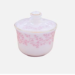 Hũ đường họa tiết Opal hoa dây hồng ( thủy tinh ngọc- USA homeset)