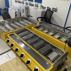 Bếp nướng gas 6 họng ngắn - Nắp inox