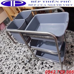 Xe đẩy thu dọn thức ăn , bát đĩa cho nhà hàng quán ăn giá rẻ