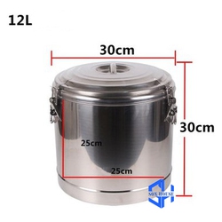 Thùng đựng cơm canh cháo soup bằng inox 304 - 3 lớp cách nhiệt dung tích 10L