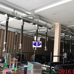 Thi công lắp đặt hệ thống hút khói bếp lẩu nướng nhà hàng