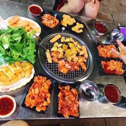 Bếp nướng, bếp nướng than hoa lắp âm bàn BBQ Hàn Quốc
