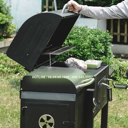 Lò nướng than hoa villa, resort, sân vườn cỡ lớn có motor xoay thực phẩm 212