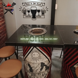 HCM : Bếp nướng than hoa lắp âm bàn hút dương cho nhà hàng, quán nướng DK