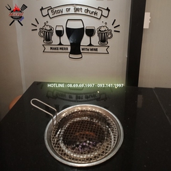 Bếp than nướng không khói lắp âm bàn hút dương thương hiệu DK