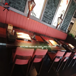 Lò nướng than không khói hút âm bàn BBQ Hàn Quốc cho nhà hàng, quán nướng