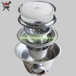 Bếp than nướng không khói hút lắp âm bàn BBQ Hàn Quốc