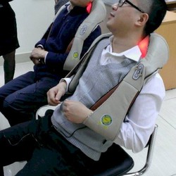 Máy massage vai cổ gáy hồng ngoại thế hệ mới 16 bi Ayosun Hàn Quốc
