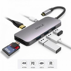 Hub chuyển đổi USB C iWalk ADH006 7 in 1 4K HDMI