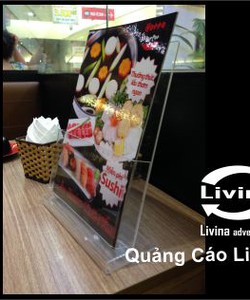 Bán kệ mica đựng tờ rơi, đựng menu cho nhà hàng siêu sang trọng