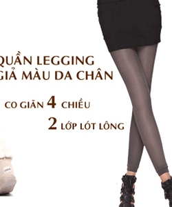 Quần legging 2 lớp lót lông giả màu da chân giá chỉ 135k, giảm 39% so với giá thị trường 220k
