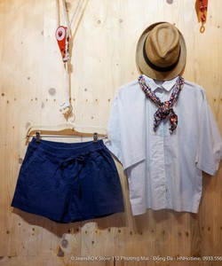 Quần shorts cạp chun chất liệu đũi siêu thích