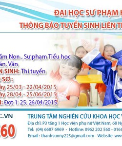 Đại học Sư phạm Hà Nội tuyển sinh liên thông Sư phạm đợt 2 năm 2015