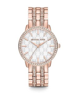 Đồng hồ nữ MICHAEL KORS MK3237 NINI White Logo Rose Gold Tone Crystal Glitz Women s Watch