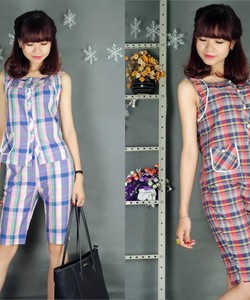 Bộ đồ bộ kẻ sát nách