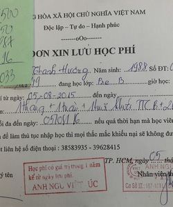 Cần Sang Lại Học Phí Học Tại Trường Anh Ngữ Việt Úc