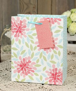 Túi giấy họa tiết in, kèm tag chữ