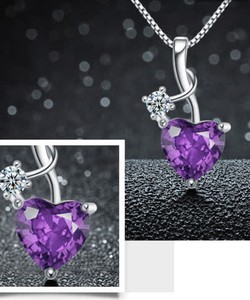 Dây chuyển bạc chuẩn S925 mặt đá thạch anh tự nhiên gồm cả mặt và dây Full Box