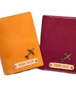 Vỏ bảo vệ Hộ Chiếu Passport cover, Passport Holder khắc tên theo yêu cầu cực độc