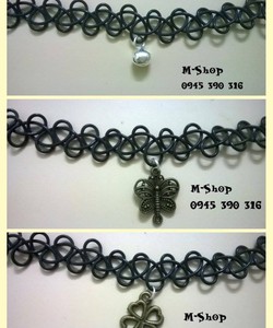 Tattoo choker dây cước, ren