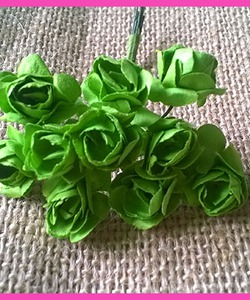 Hoa hồng giấy 1 màu xanh lá đậm