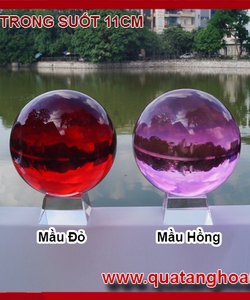 Quả cầu pha lê phong thủy khắc 3D Phật Quan Âm