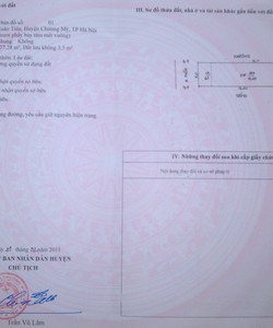 Bán đất thôn Tiên Trượng, xã Thủy Xuân Tiên, Chương Mỹ, HN. Giá 600 triệu