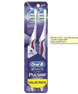 Bộ 2 bàn chải đánh răng chạy pin Oral B 3D White từ Mỹ