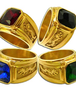 Nhẫn nam chạm hình rồng bên hông