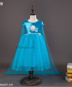 Váy công chúa Elsa kim tuyến siêu xinh cho bé gái