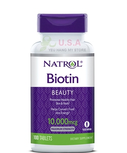 Thuốc Biotin 10000 mcg của Mỹ Mọc tóc nhanh, chống rụng tóc.