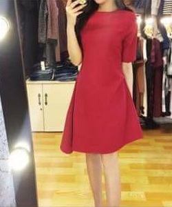 Váy lệch vạt màu đỏ size M