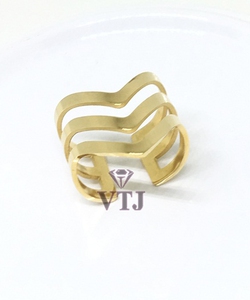 Nhẫn Titan Khuyết Họa Tiết 3 Vạch