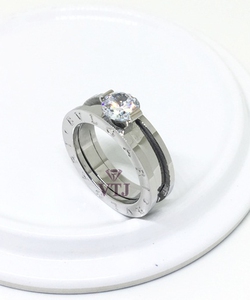 Nhẫn Titan BVL Gari Đính Xoàn