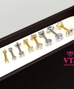 Bông Tai Titan 2 Đầu Xoàn 2 3 4 5Ly