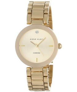 Đồng hồ Anne Klein Women s AK/1362CHGB Diamond dial gold tone bracelet watch