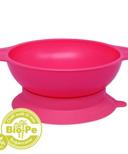 Bát ăn dặm an toàn cho bé Set tô lớn đế dính 300ml UINLUI hồng đào/tím/hồng/xanh cốm