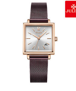 Đồng hồ nữ Julius Ja1083 dây thép lưới màu nâu tím