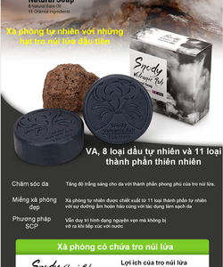 Snody xà bông trị mụn cao cấp tro núi lửa Snody Volcanic Ash Natural Soap